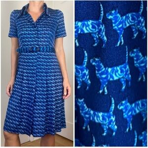 Vintage Ken Scott by Onward Novelty Cat Print Dress